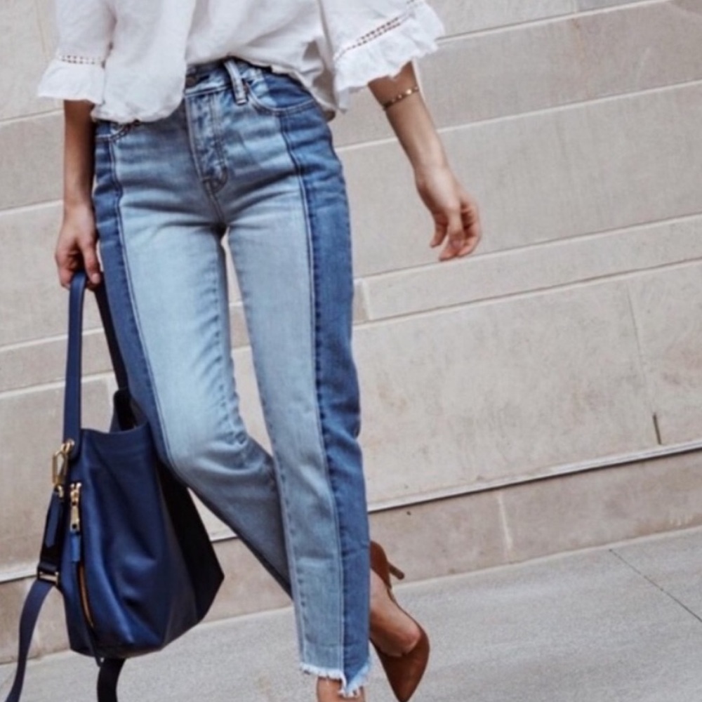 American Eagle Two Tone High Rise Jeans